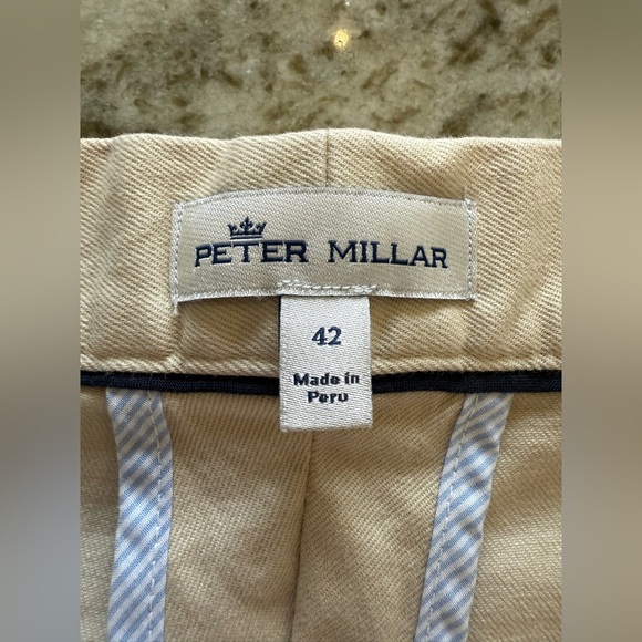 Peter Millar Men’s Khaki Pilot Twill Shorts - Size 42 - Picture 6 of 8